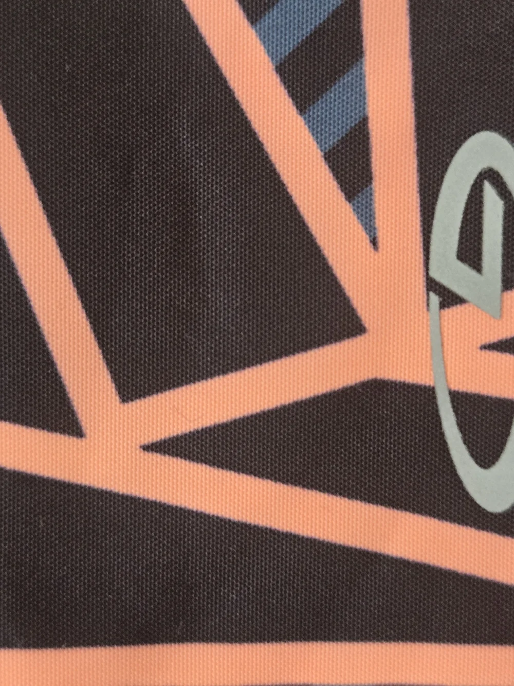 Champion Black Athletic Running Shorts with Neon Orange Geometric Print Size M